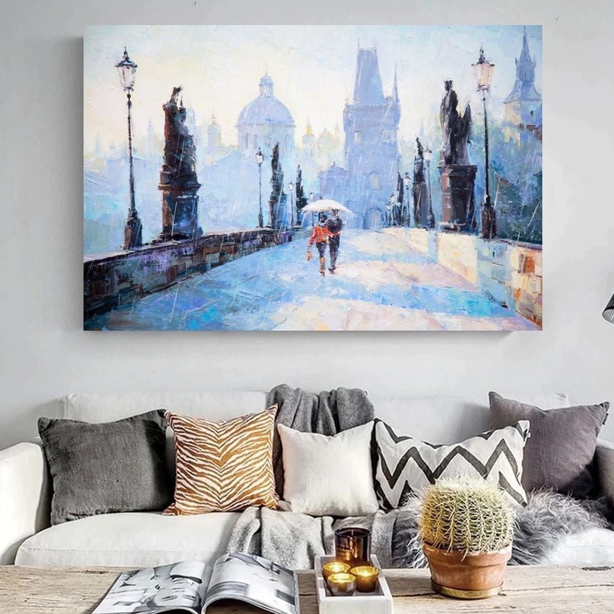 Schilderij Walking In The Rain (Canvas)